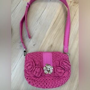 Ted Baker Pink Crochet Crossbody Bag